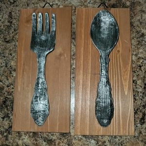Rustic Farmhouse Fork & Spoon Wall Decor